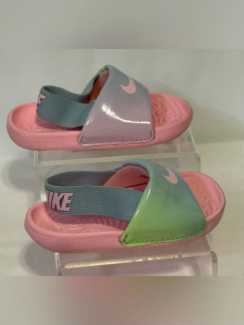 Nike Kawa SE Baby Girl’s 4C Pink & Gray Slingback Slide Sandal